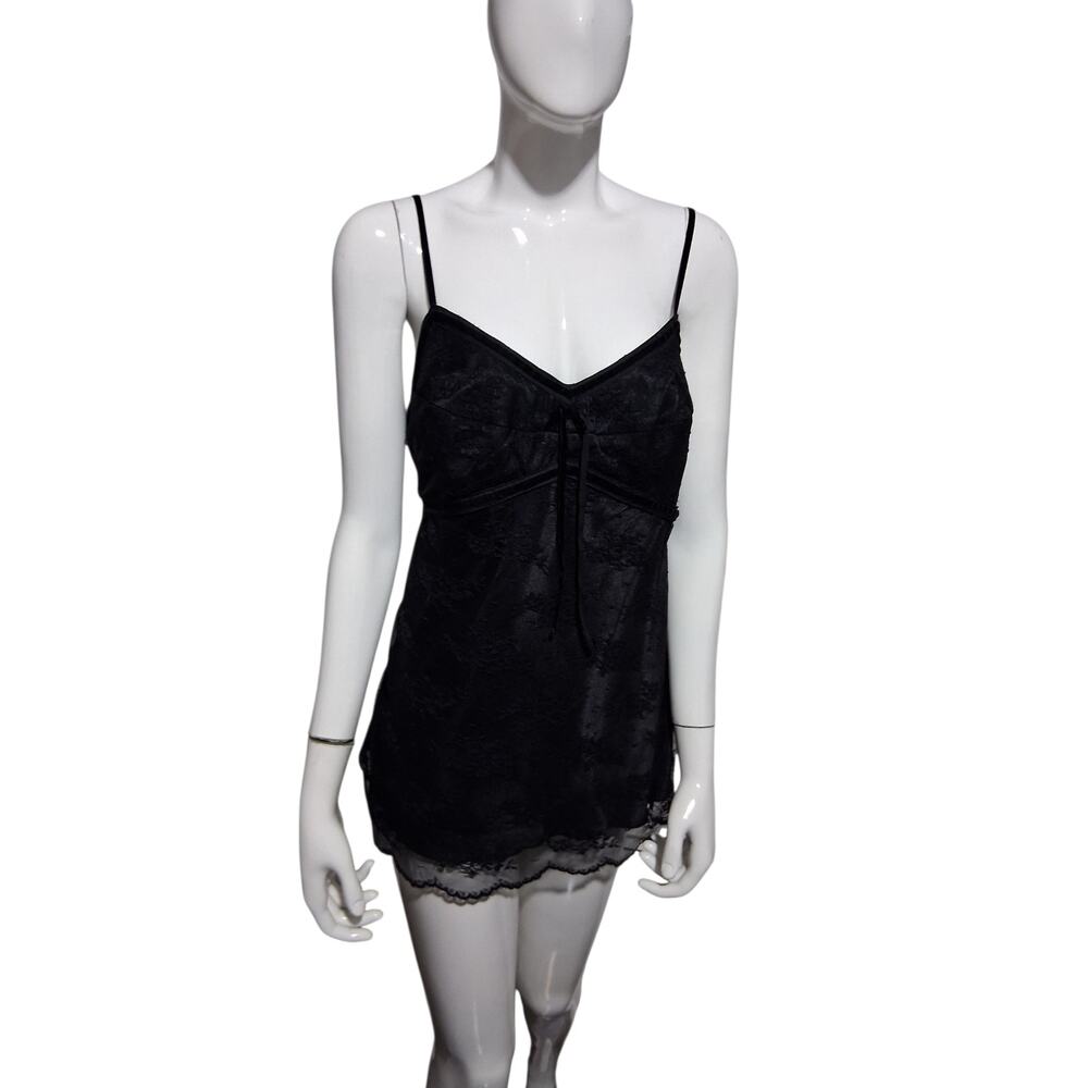 Y2K Vtg Babydoll Womens XL Lace Velvet Fairygoth Whimsigoth Witchy Cami Top
